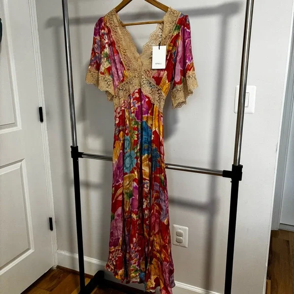 NWT Spell Painter's Garden Lace Maxi Dress
Crimson, small - Picture 1 of 16